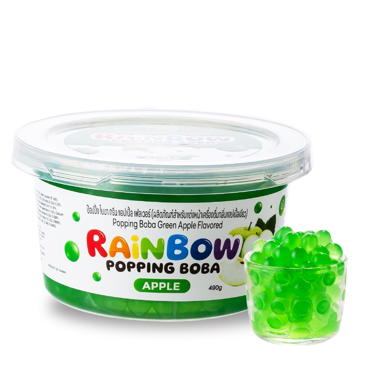 ไข่มุกป๊อป เรนโบว์ ป๊อปปิ้ง  รสแอปเปิ้ล 490 กรัม