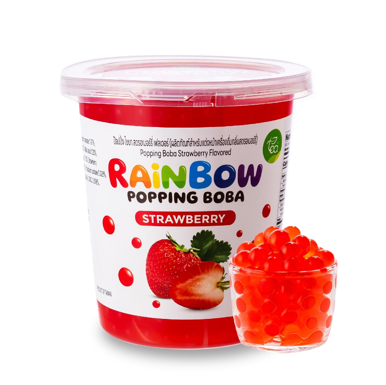 ไข่มุกป๊อป เรนโบว์ ป๊อปปิ้ง  รสสตรอว์เบอร์รี่ 907 กรัม